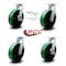 Service Caster 12'' Heavy Duty Green Poly on Cast Iron Caster Set 2 Swivel Lock 2 Brakes, 4PK CRAN-SCC-KP92S1230-PUR-GB-BSL2SLB-2 - alternate 6